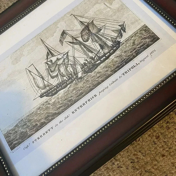VTG Capt Sterrett Enterprise paying tribute Tripoli August 1801 Frame Art Print - Picture 5 of 8